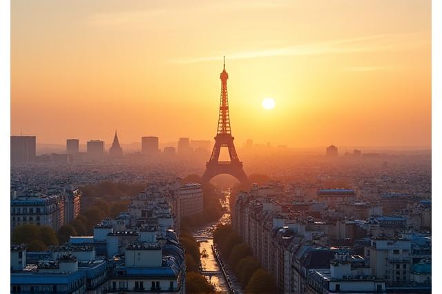 Vue de Paris au lever du soleil symbolisant la clarté et l'optimisme